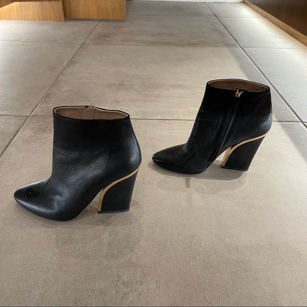 Chloe Booties with Gold Accent